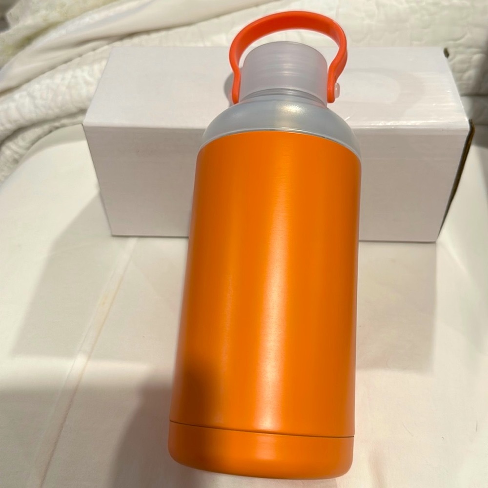 ORANGE THERMOS WATER BOTTEL WITH FILTER